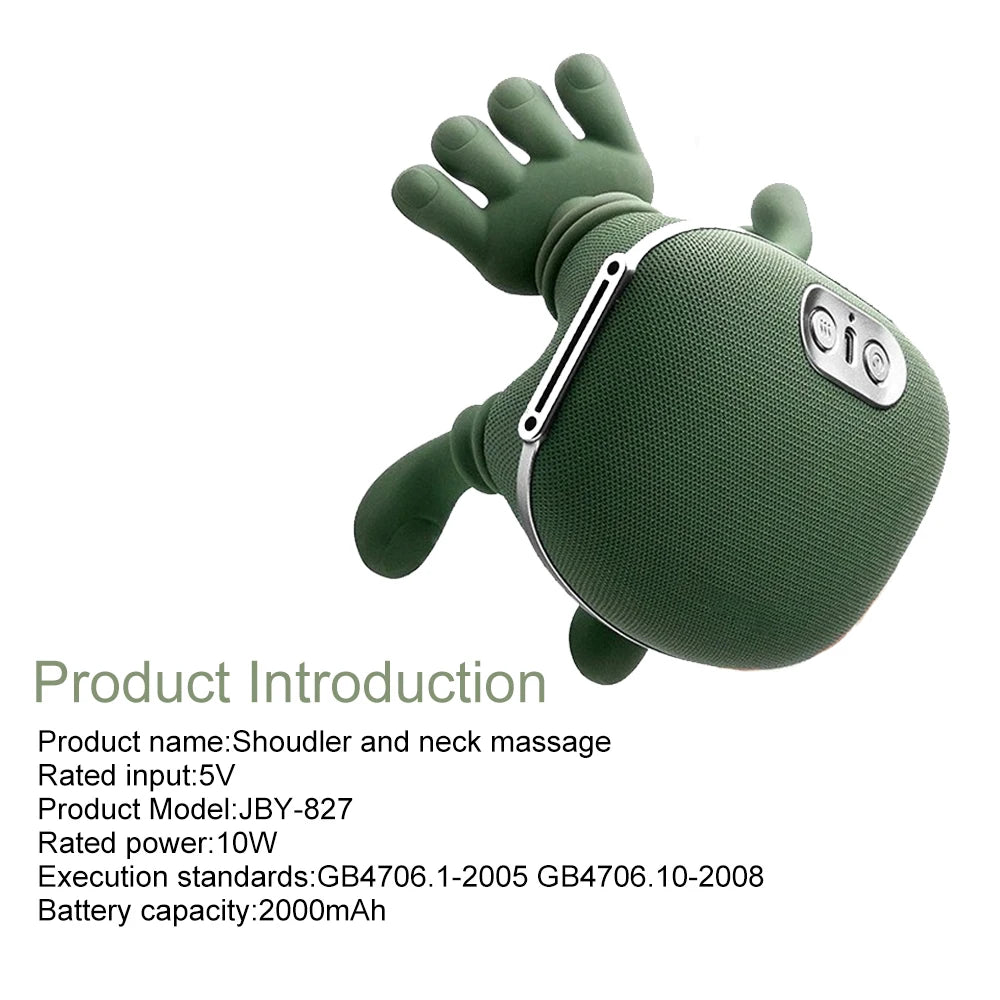 Bionic Finger Neck Shoulder Massager 4D Kneading Body Back Massager Wireless Neck Cervical Muscle Relax Masajeador