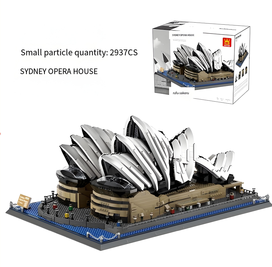 Sydney Opera House Mini Building Blocks Model – 2937 Piece Iconic Architectural Display Set (62cm White Edition)
