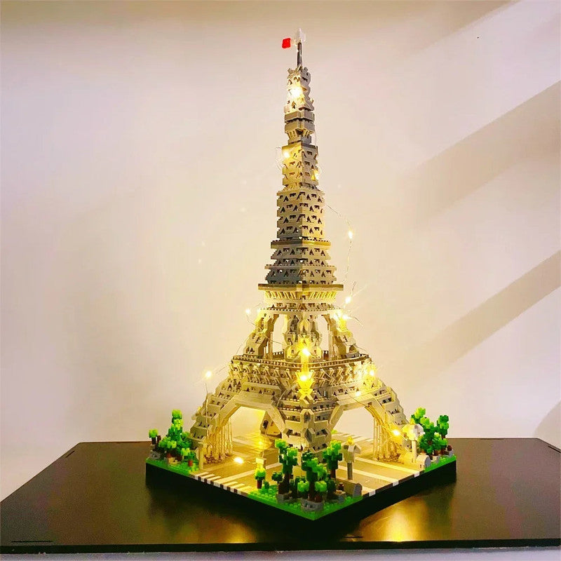 LED Eiffel Tower Micro Building Blocks Set – 39.5cm Illuminated Model