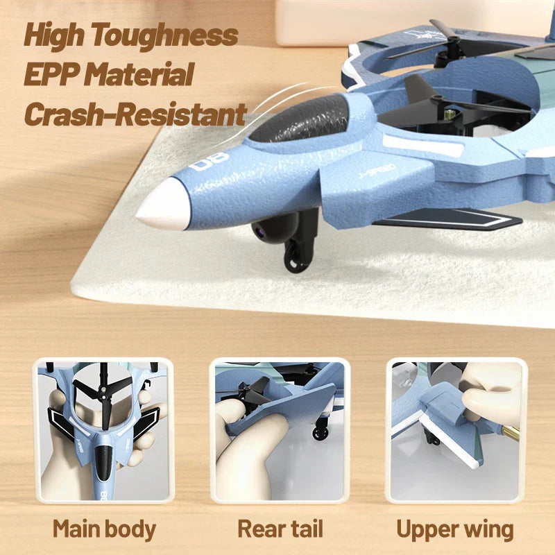 2.4G RC Fighter Jet with Camera & Missile Launch – Grey