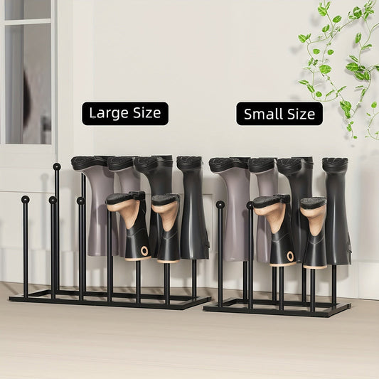 Black Metal Shoe Rack Organizer – Entryway Storage Stand