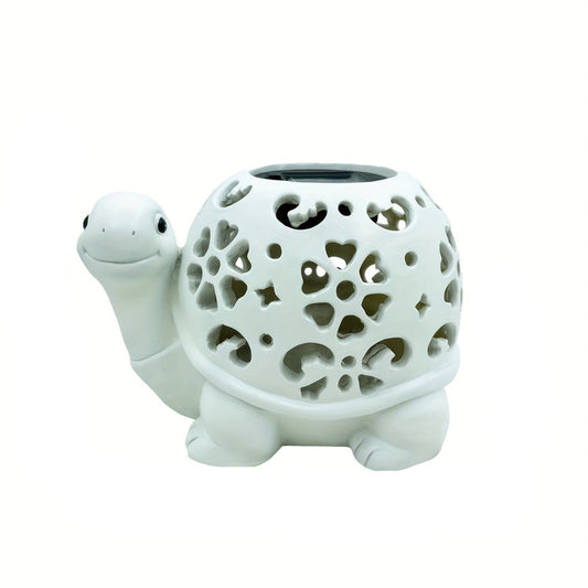 Solar Powered Turtle Garden Light – Resin Statue