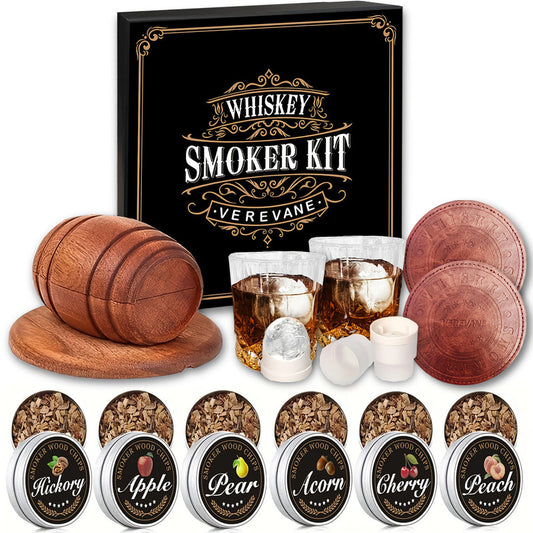 Whiskey Smoker Kit – 6 Wood Flavors with Glasses & Accessories