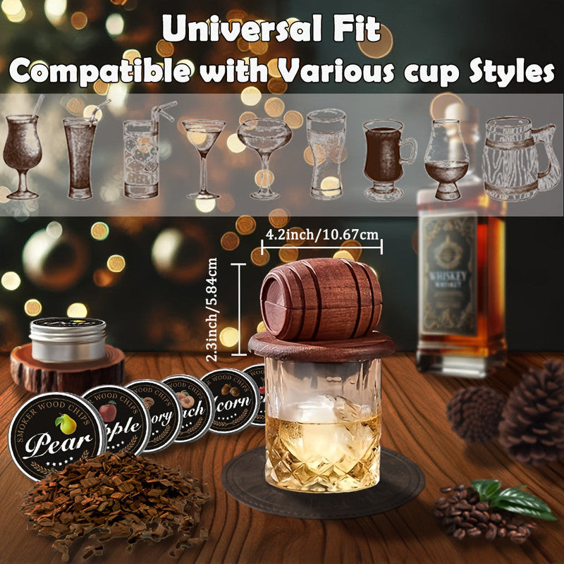 Whiskey Smoker Kit – 6 Wood Flavors with Glasses & Accessories