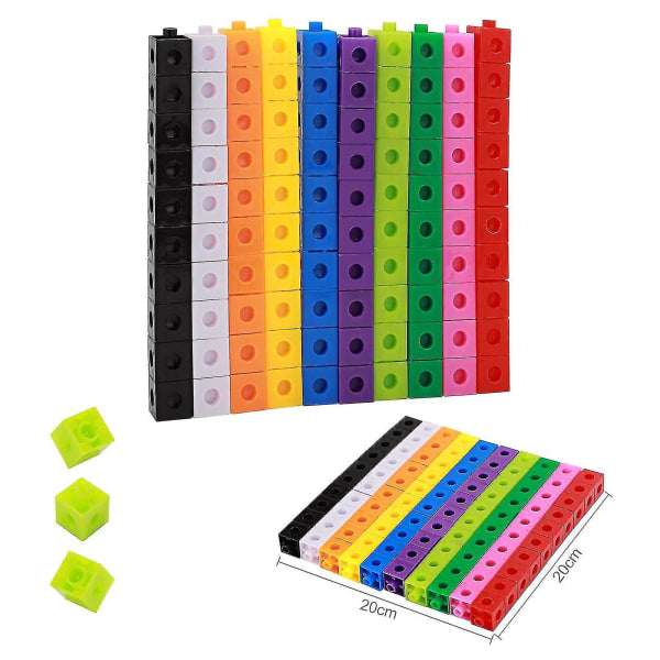100PCS Snap Cube Math Linking Cubes – Educational Construction Blocks for Counting, Sorting & Early STEM Learning