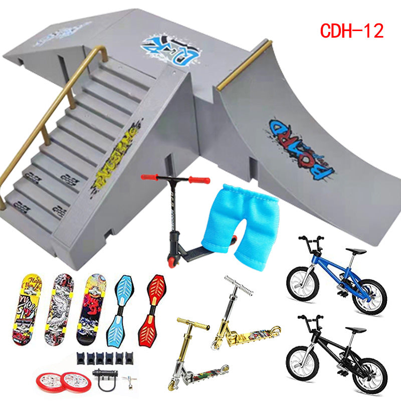16PCS Finger Skate Park Ramp Set – Mini Trick Scooter & Skateboard Kit