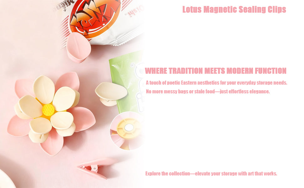Cherry Blossom Fridge Magnets & Magnetic Clips – Decorative Whiteboard & Food Sealing Clips