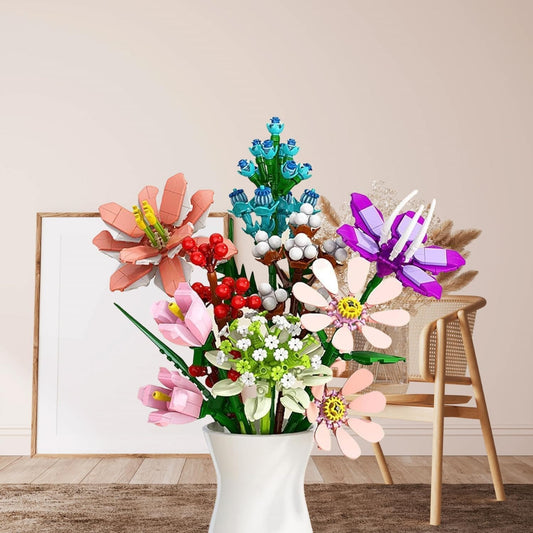 2025 Flower Bouquet Advent Calendar – 24 Day Christmas Countdown Building Block Set (Ages 6+)