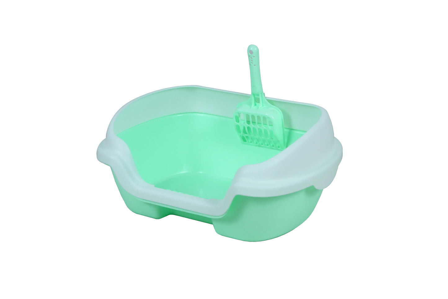 YES4PETS Small Portable Cat & Rabbit Litter Box Tray with Scoop – Green