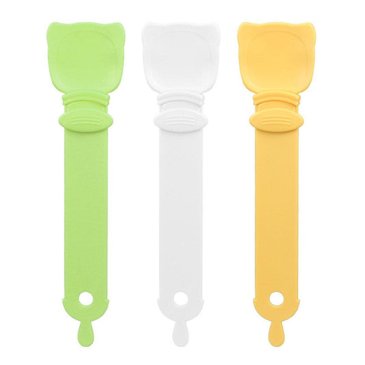 Cat Strip Scoop Squeezer Feeder Snack Spoon Easy Cat Feeding Treats - Orange