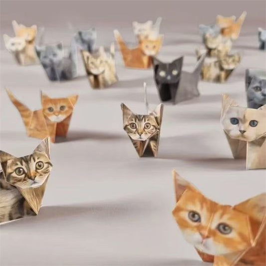 DIY Geometric Origami Kit for Kids – 100 Sheets Cat & Dog Paper Folding Craft Set (Ages 7+)