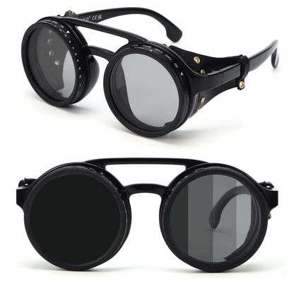 Handmade ND9 Adjustable Dimming Sunglasses Retro Punk round Men'S Outdoor Fishing UV400 Polarized Driving Sunglasses