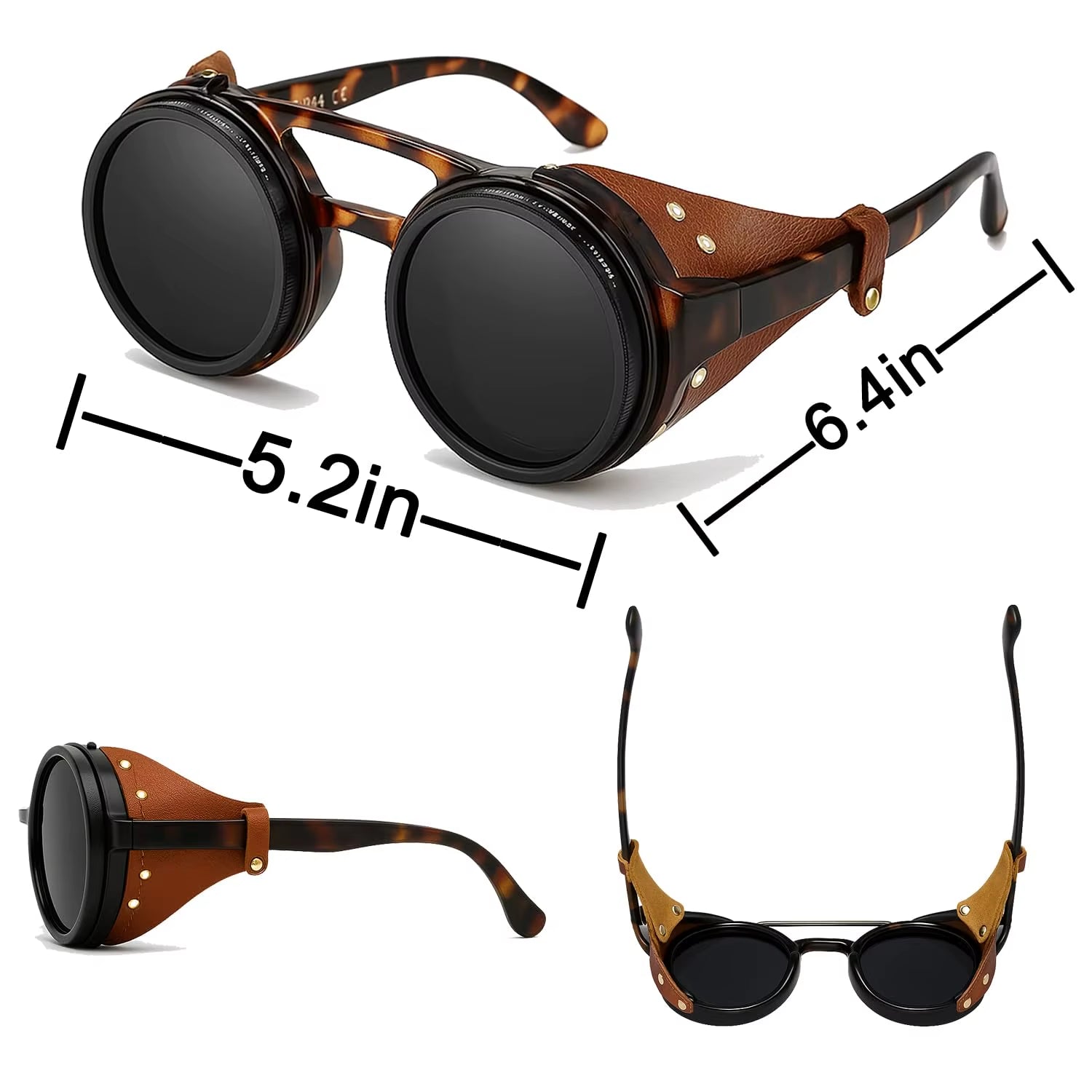 Handmade ND9 Adjustable Dimming Sunglasses Retro Punk round Men'S Outdoor Fishing UV400 Polarized Driving Sunglasses