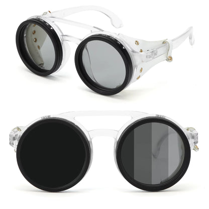 Handmade ND9 Adjustable Dimming Sunglasses Retro Punk round Men'S Outdoor Fishing UV400 Polarized Driving Sunglasses