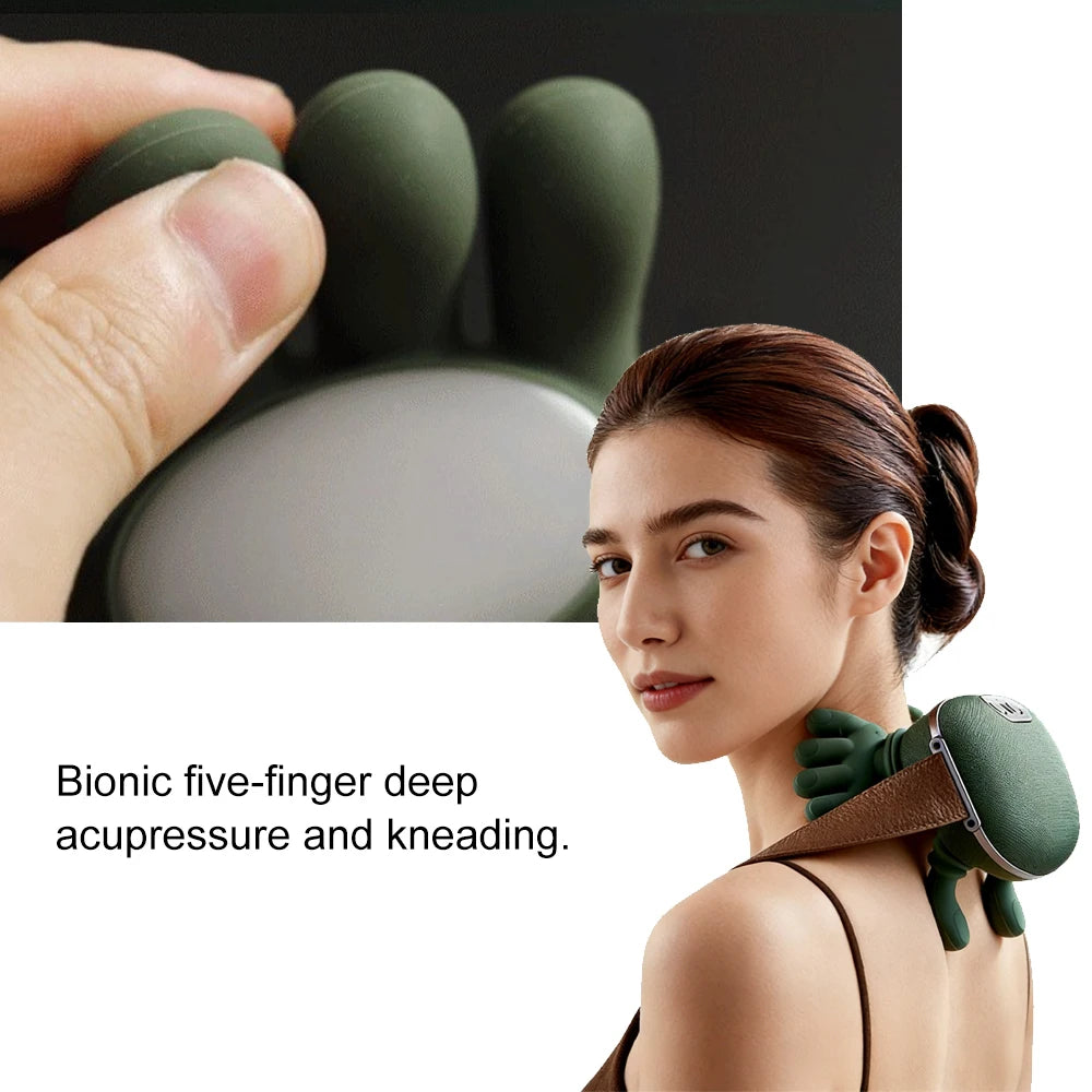 Bionic Finger Neck Shoulder Massager 4D Kneading Body Back Massager Wireless Neck Cervical Muscle Relax Masajeador