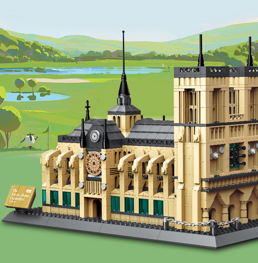 Notre-Dame Cathedral of Paris Mini Building Blocks Model – 1380 Piece Gothic Architecture Set (36cm Display)
