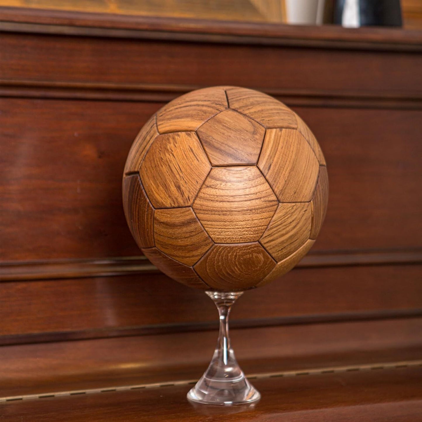 3D Wooden Football Puzzle – Mortise & Tenon Handmade Assembly Kit (Walnut & Beech)