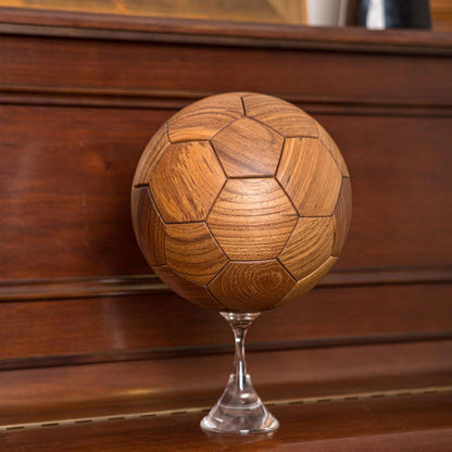 3D Wooden Football Puzzle – Mortise & Tenon Handmade Assembly Kit (Walnut & Beech)