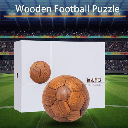 3D Wooden Football Puzzle – Mortise & Tenon Handmade Assembly Kit (Walnut & Beech)