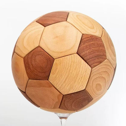 3D Wooden Football Puzzle – Handmade Mortise & Tenon Build (Teak & Beech)
