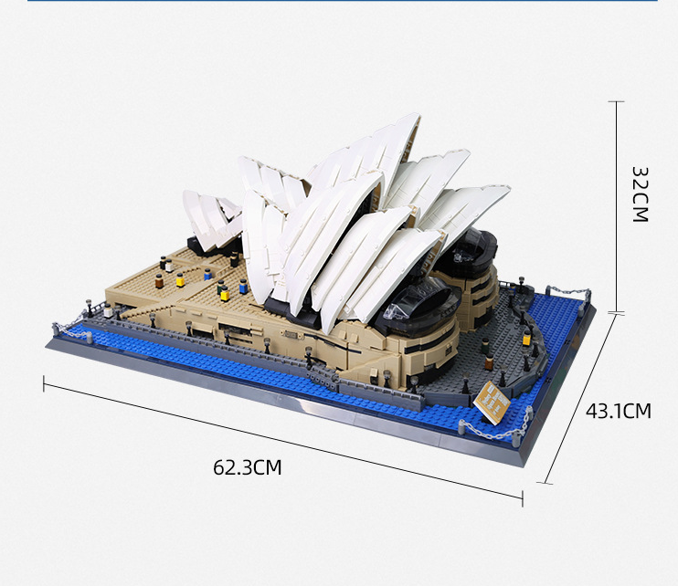 Sydney Opera House Mini Building Blocks Model – 2937 Piece Iconic Architectural Display Set (62cm White Edition)