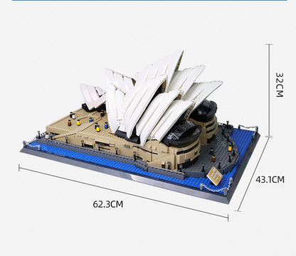 Sydney Opera House Mini Building Blocks Model – 2937 Piece Iconic Architectural Display Set (62cm White Edition)