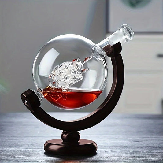 Globe Whiskey Decanter Set – Lead-Free Glass Luxury Gift Collection