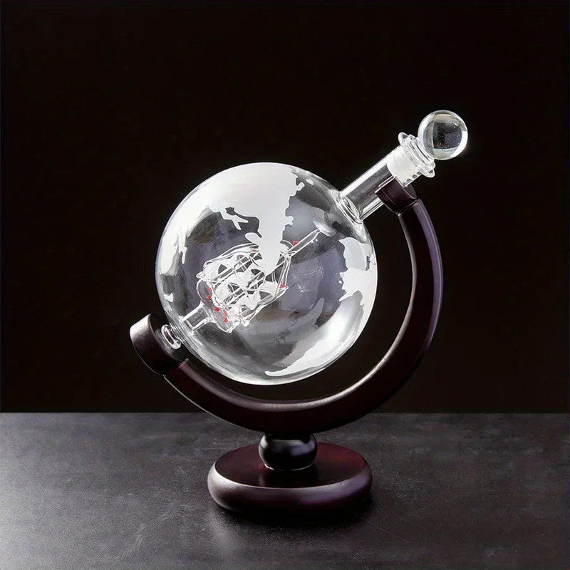 Globe Whiskey Decanter Set – Lead-Free Glass Luxury Gift Collection