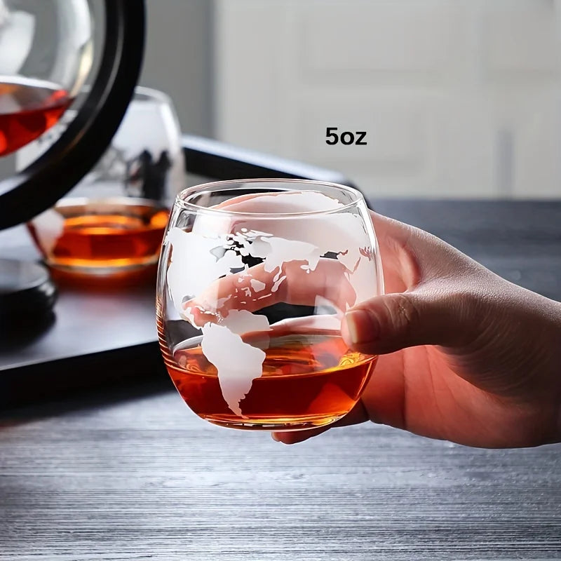 Globe Whiskey Decanter Set – Lead-Free Glass Luxury Gift Collection