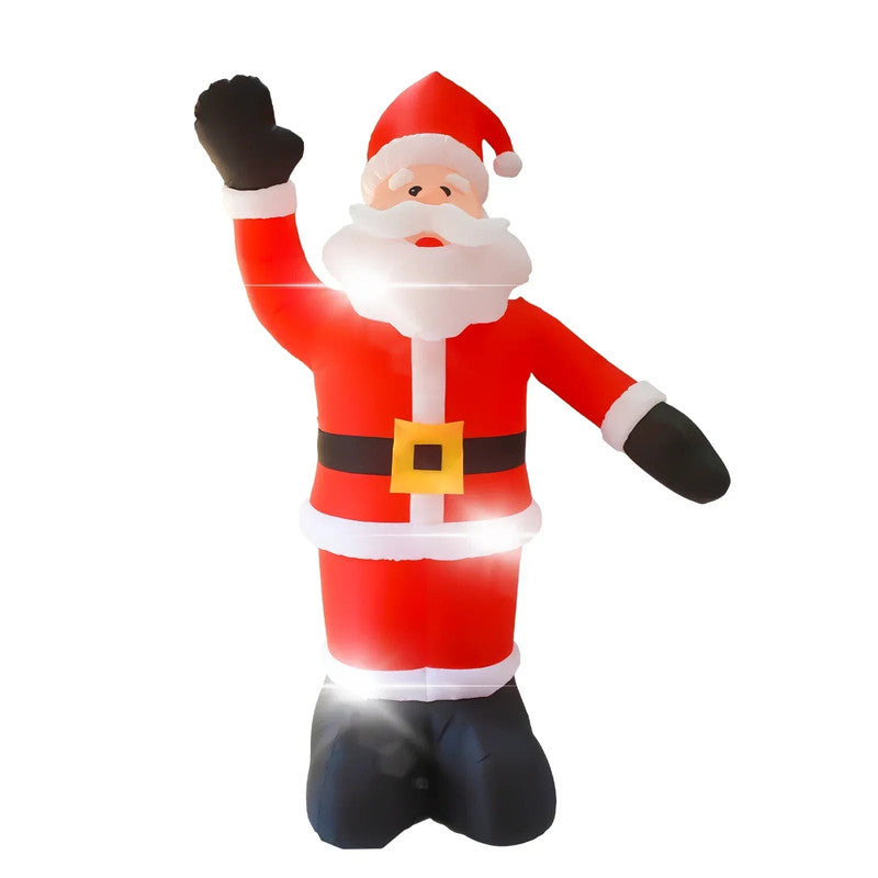 2.4m (8FT) Tall Inflatable Santa Claus with 9 LED Lights – Outdoor Christmas Decoration