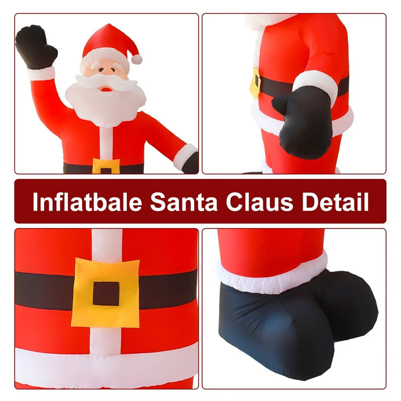2.4m (8FT) Tall Inflatable Santa Claus with 9 LED Lights – Outdoor Christmas Decoration