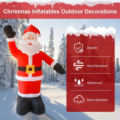2.4m (8FT) Tall Inflatable Santa Claus with 9 LED Lights – Outdoor Christmas Decoration