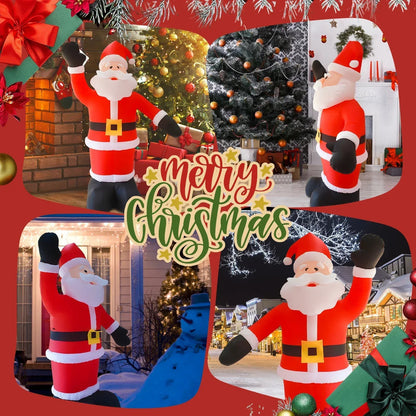 2.4m (8FT) Tall Inflatable Santa Claus with 9 LED Lights – Outdoor Christmas Decoration