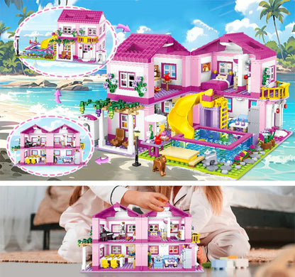 City Villa Castle Building Blocks Set with Pool
