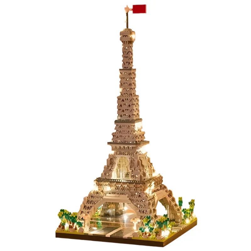 LED Eiffel Tower Micro Building Blocks Set – 39.5cm Illuminated Model
