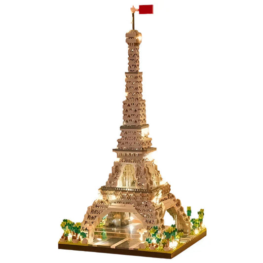 LED Eiffel Tower Micro Building Blocks Set – 39.5cm Illuminated Model