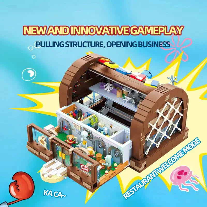 Ocean Restaurant Building Blocks Toy Set – 6 Character Figures