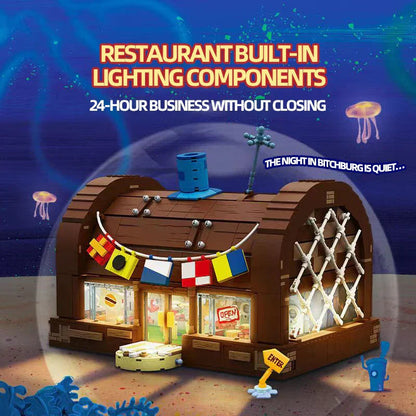Ocean Restaurant Building Blocks Toy Set – 6 Character Figures