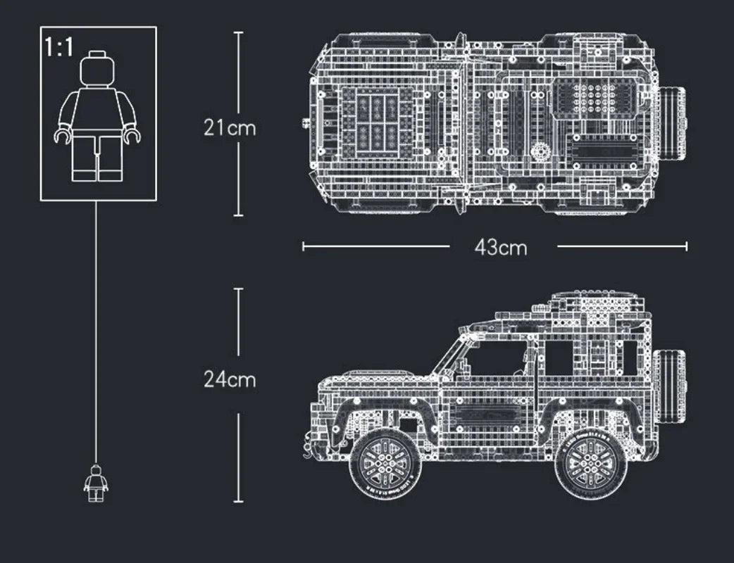 Technical Rover Defender Collector’s Building Blocks Set – 2573 Piece Classic Off-Road Model