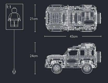 Technical Rover Defender Collector’s Building Blocks Set – 2573 Piece Classic Off-Road Model