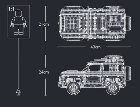 Technical Rover Defender Collector’s Building Blocks Set – 2573 Piece Classic Off-Road Model
