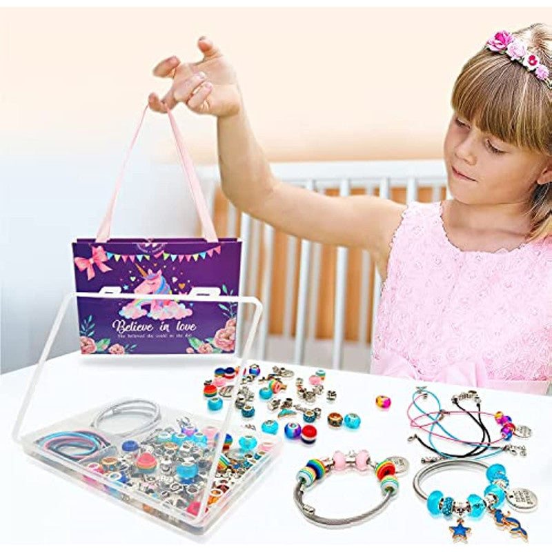 Unicorn & Mermaid Charm Bracelet Craft Kit for Girls – DIY Jewelry Set (8+)