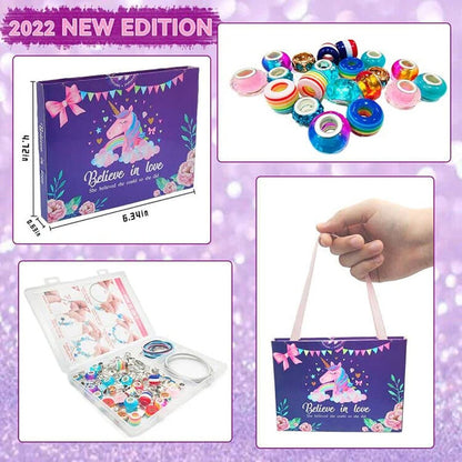 Unicorn & Mermaid Charm Bracelet Craft Kit for Girls – DIY Jewelry Set (8+)