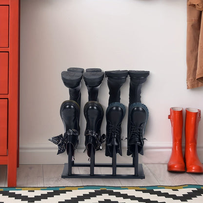 Black Metal Shoe Rack Organizer – Entryway Storage Stand