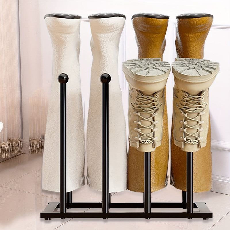 Black Metal Shoe Rack Organizer – Entryway Storage Stand