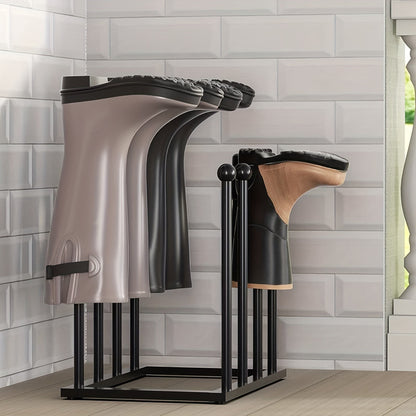 Black Metal Shoe Rack Organizer – Entryway Storage Stand