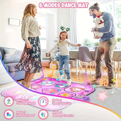 Kids LED Musical Dance Mat – 6 Game Modes Interactive Play