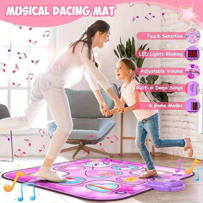 Kids LED Musical Dance Mat – 6 Game Modes Interactive Play