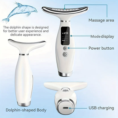 7-in-1 Heated Neck & Face Massager – Rechargeable Skincare Tool