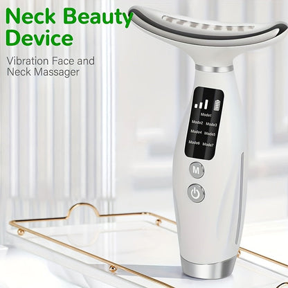 7-in-1 Heated Neck & Face Massager – Rechargeable Skincare Tool